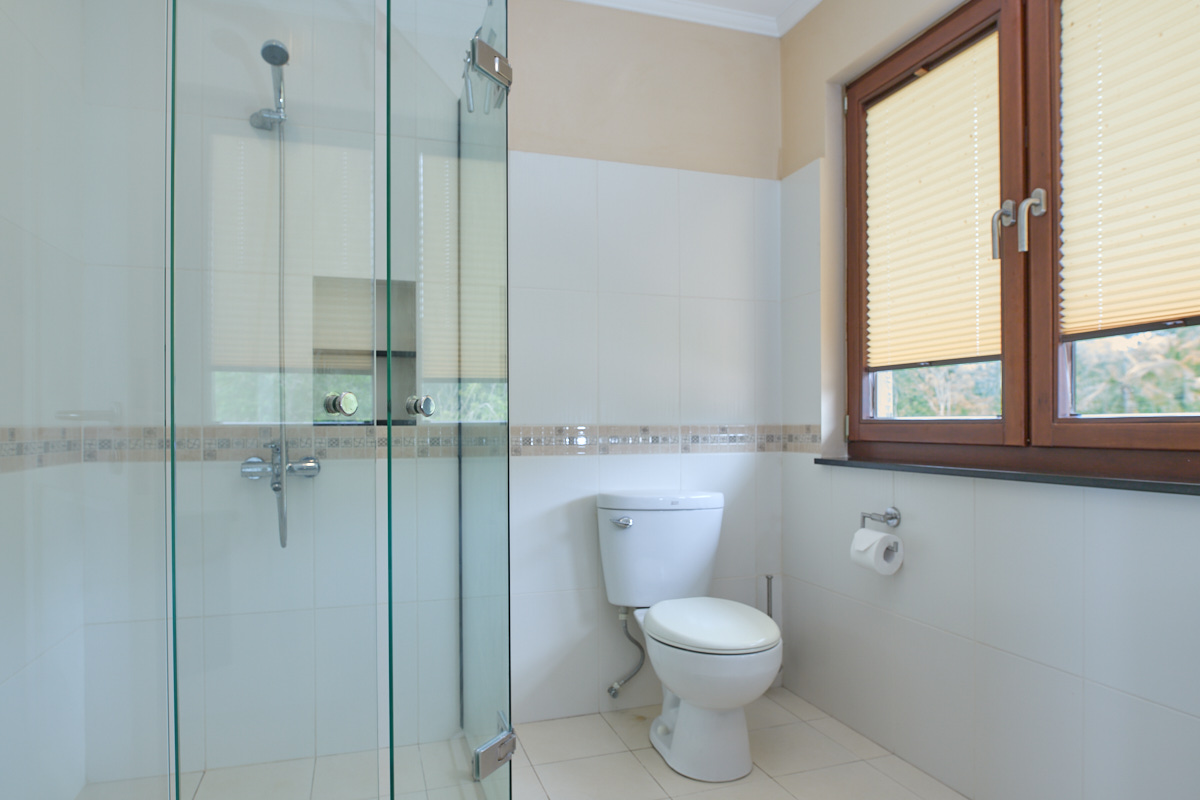 Guest bathroom with shower and toilet