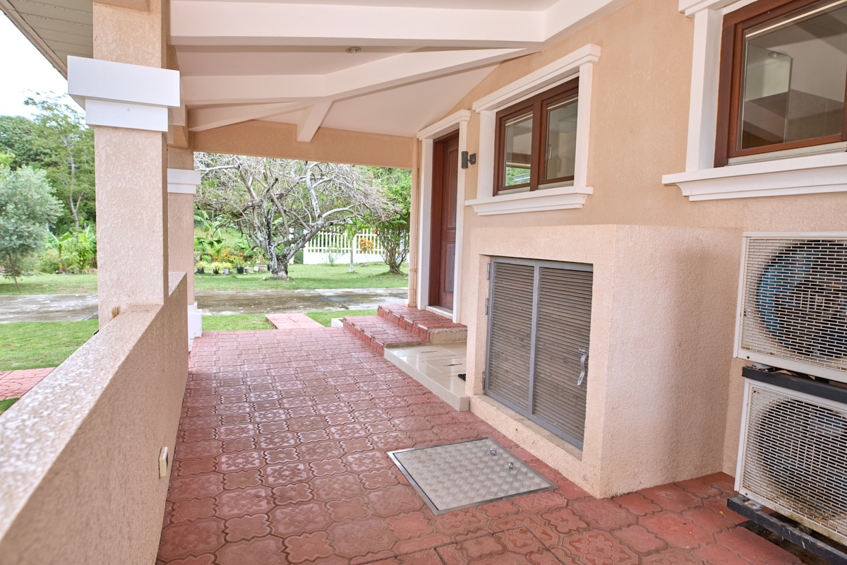 Covered walkway along the utility area